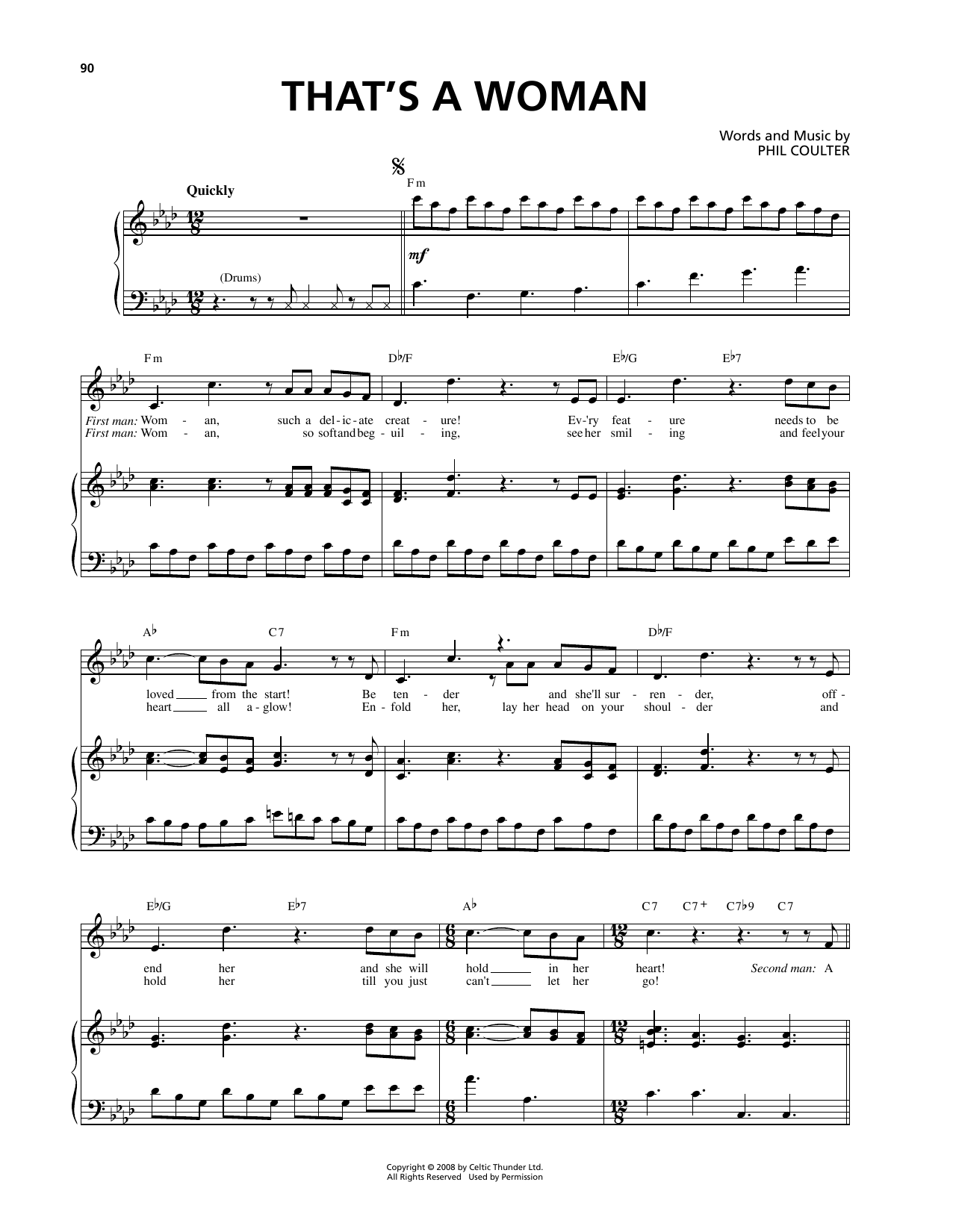 Download Celtic Thunder That's A Woman Sheet Music