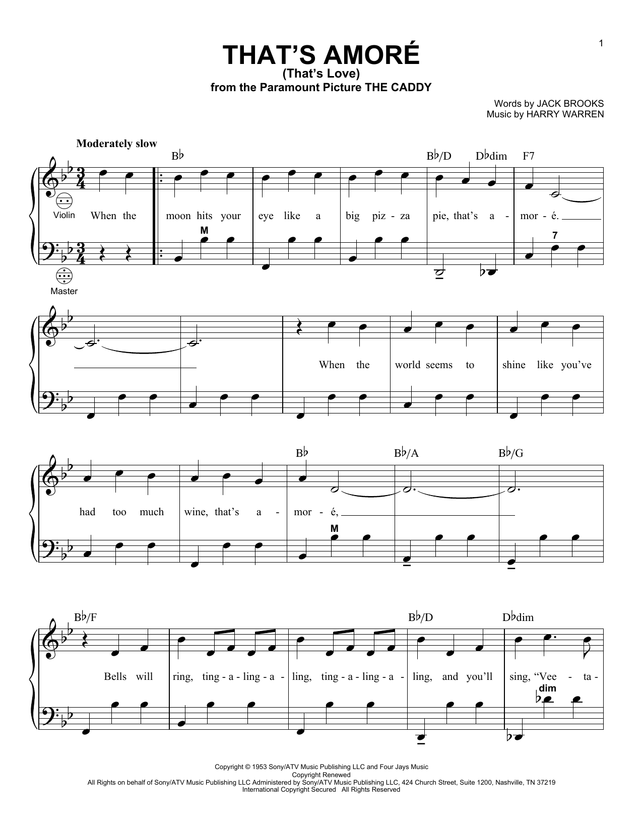 Download Gary Meisner That's Amore (That's Love) Sheet Music