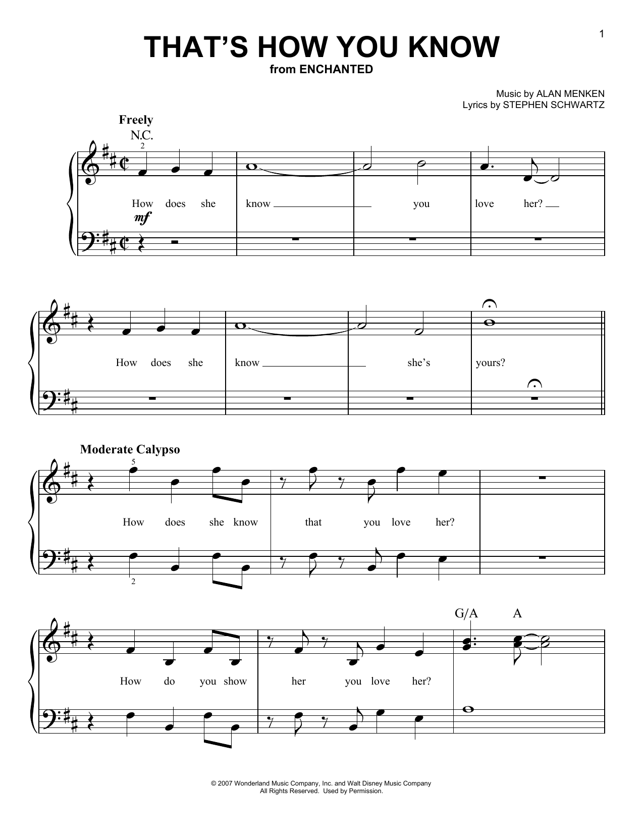 Download Amy Adams That's How You Know (from Enchanted) Sheet Music