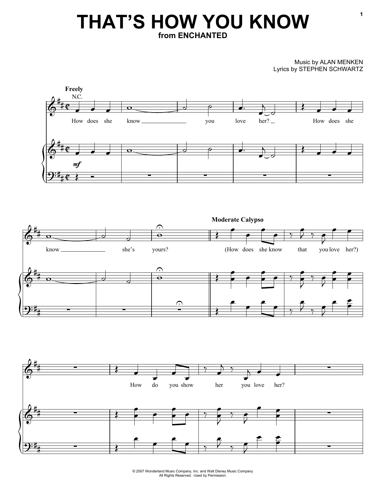 Download Amy Adams That's How You Know (from Enchanted) Sheet Music