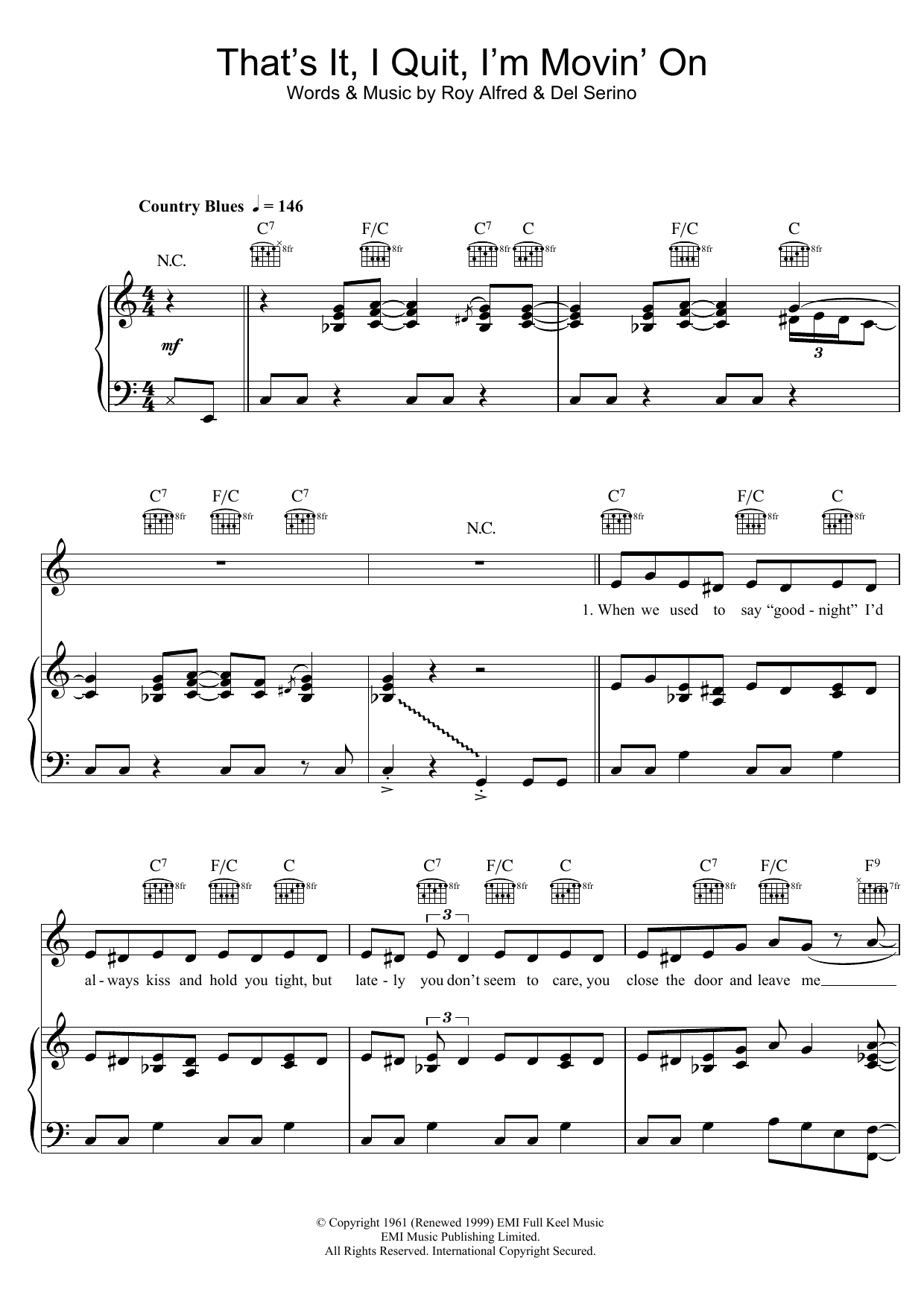 Download Adele That's It, I Quit, I'm Movin' On Sheet Music