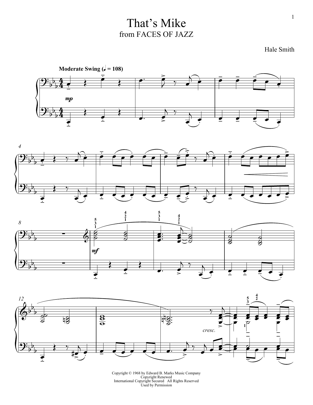 Download Hale Smith That's Mike Sheet Music