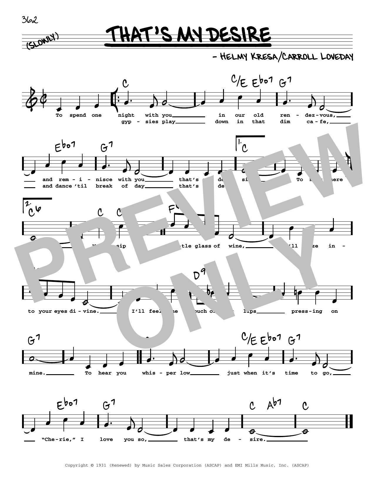 Download Carroll Loveday That's My Desire (High Voice) Sheet Music