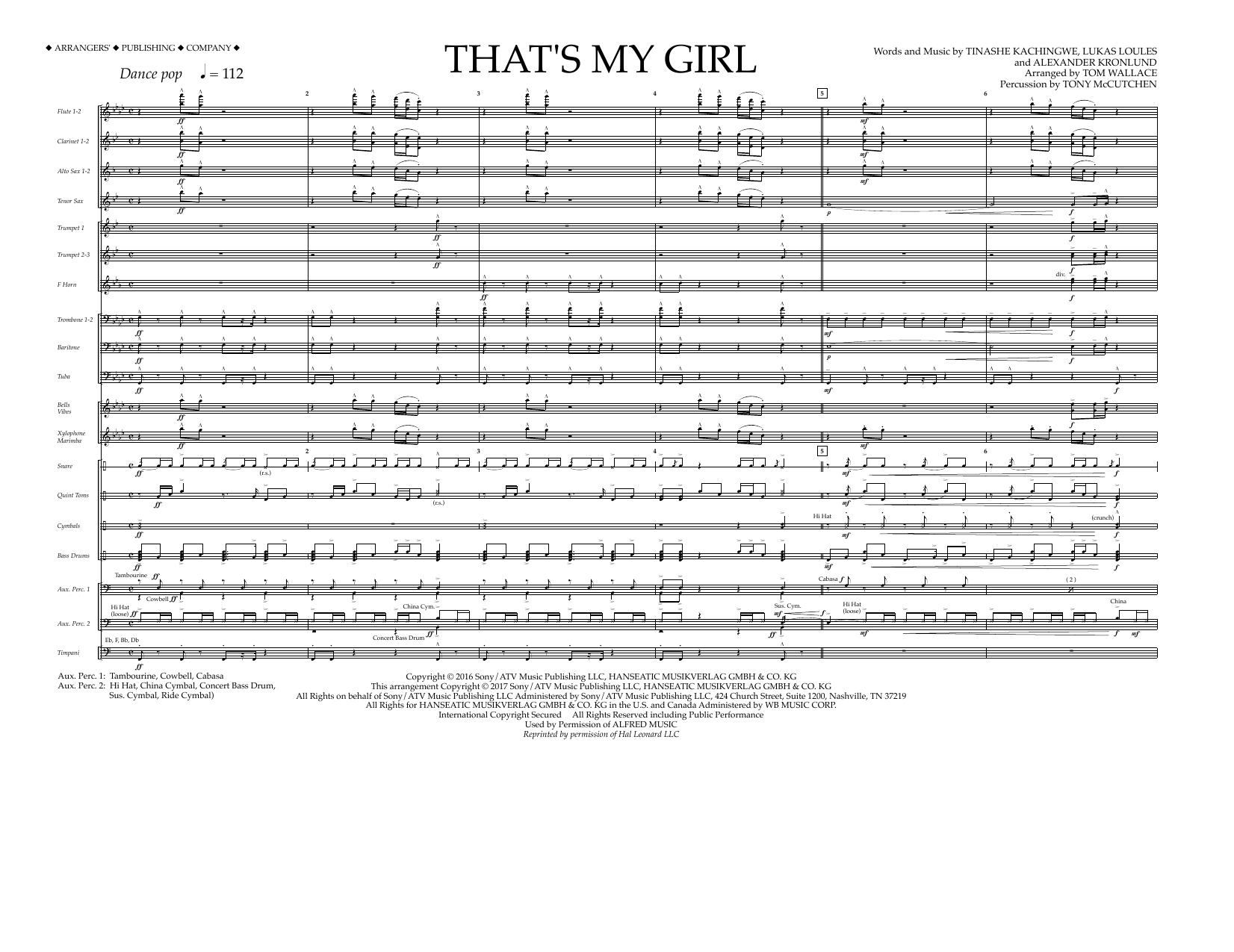 Download Tom Wallace That's My Girl - Full Score Sheet Music