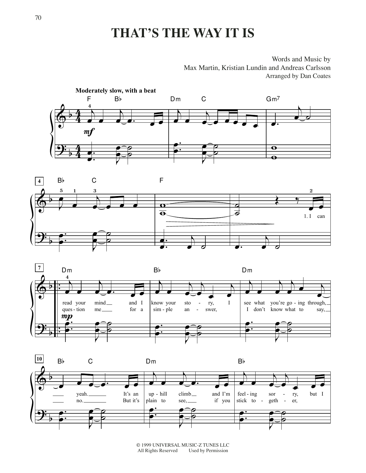 Download Celine Dion That's The Way It Is Sheet Music