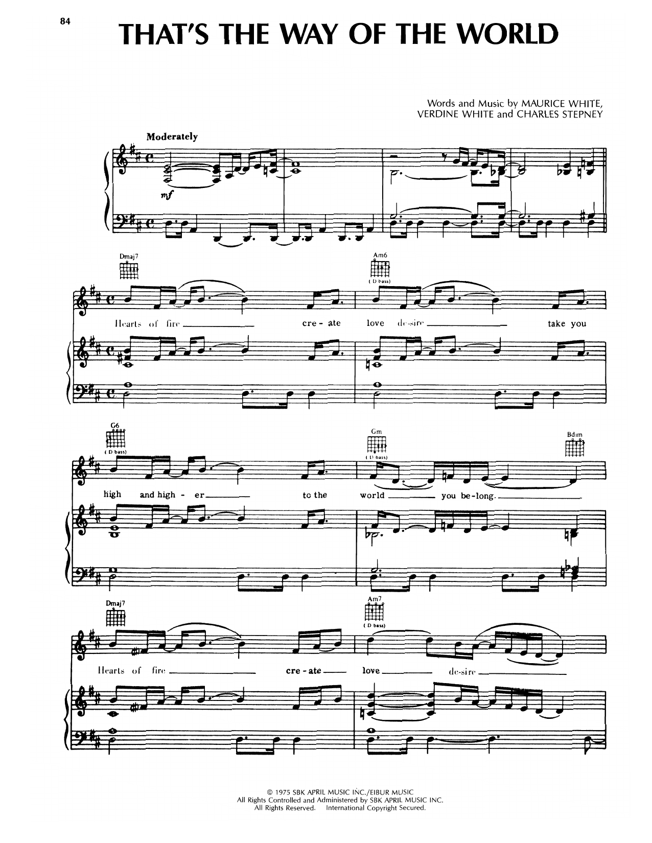 Download Earth, Wind & Fire That's The Way Of The World Sheet Music