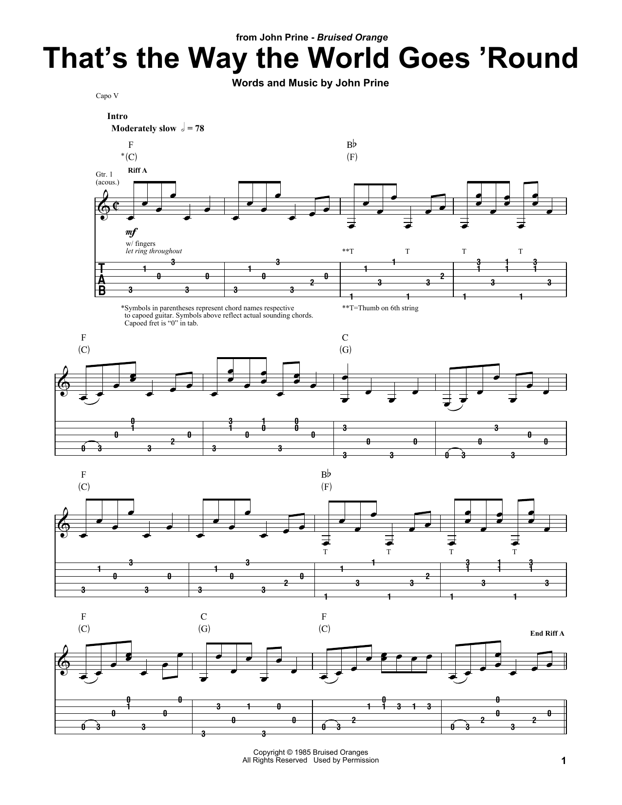 Download John Prine That's The Way The World Goes 'Round Sheet Music