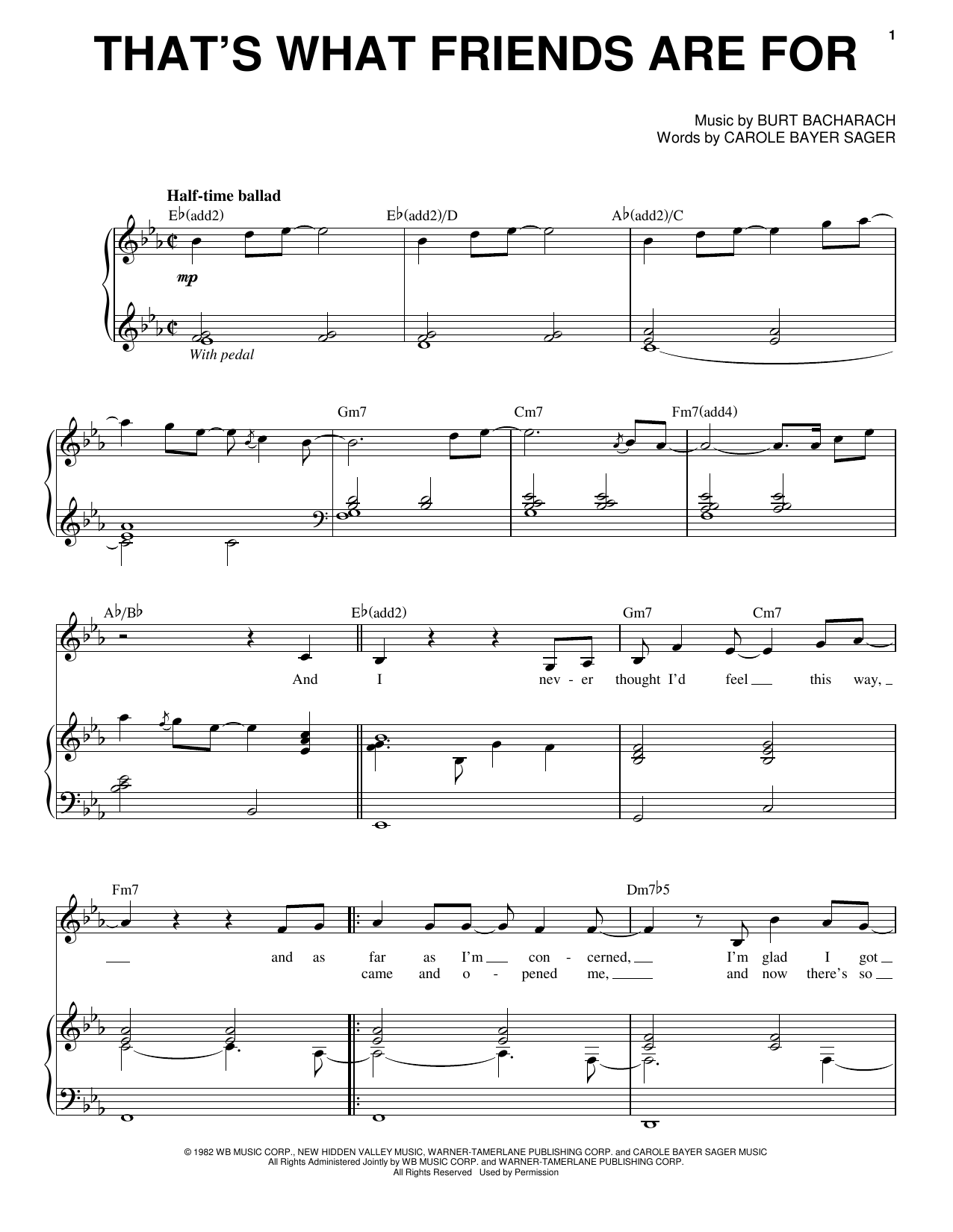 Download Dionne & Friends That's What Friends Are For Sheet Music