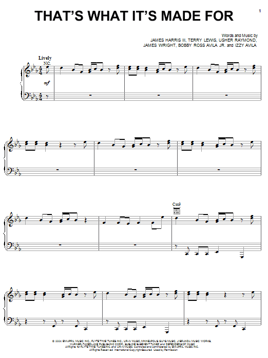 Download Usher That's What It's Made For Sheet Music