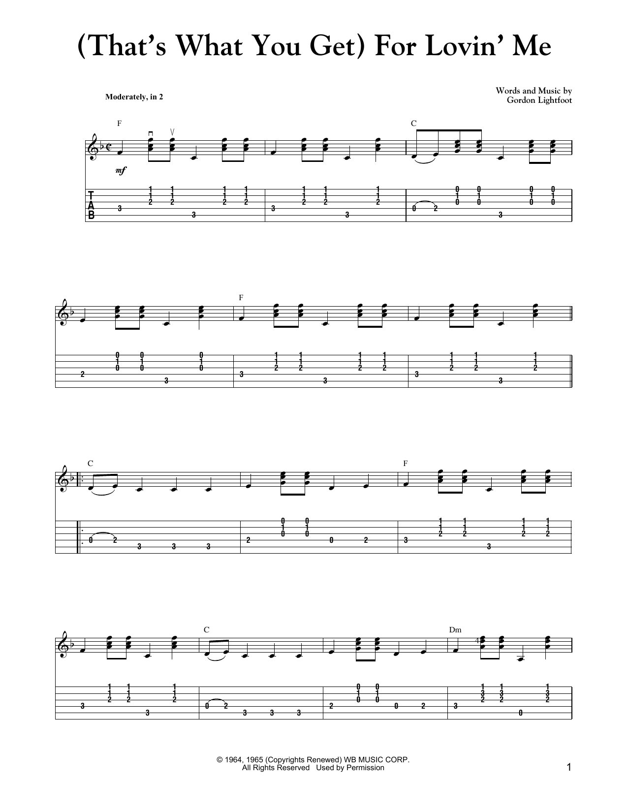 Download Peter, Paul & Mary (That's What You Get) For Lovin' Me Sheet Music