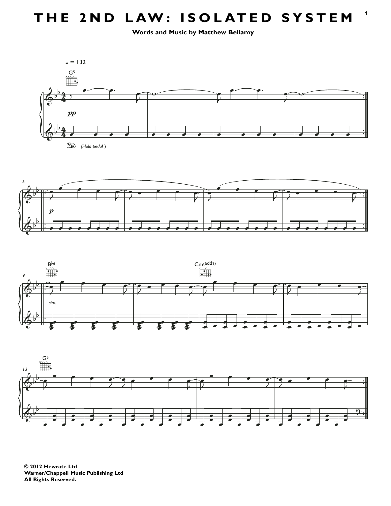 Download Muse The 2nd Law: Isolated System Sheet Music