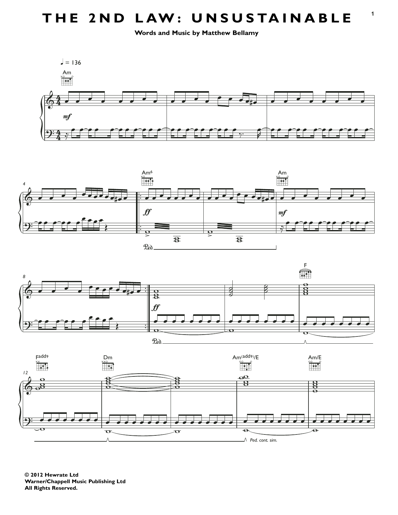 Download Muse The 2nd Law: Unsustainable Sheet Music