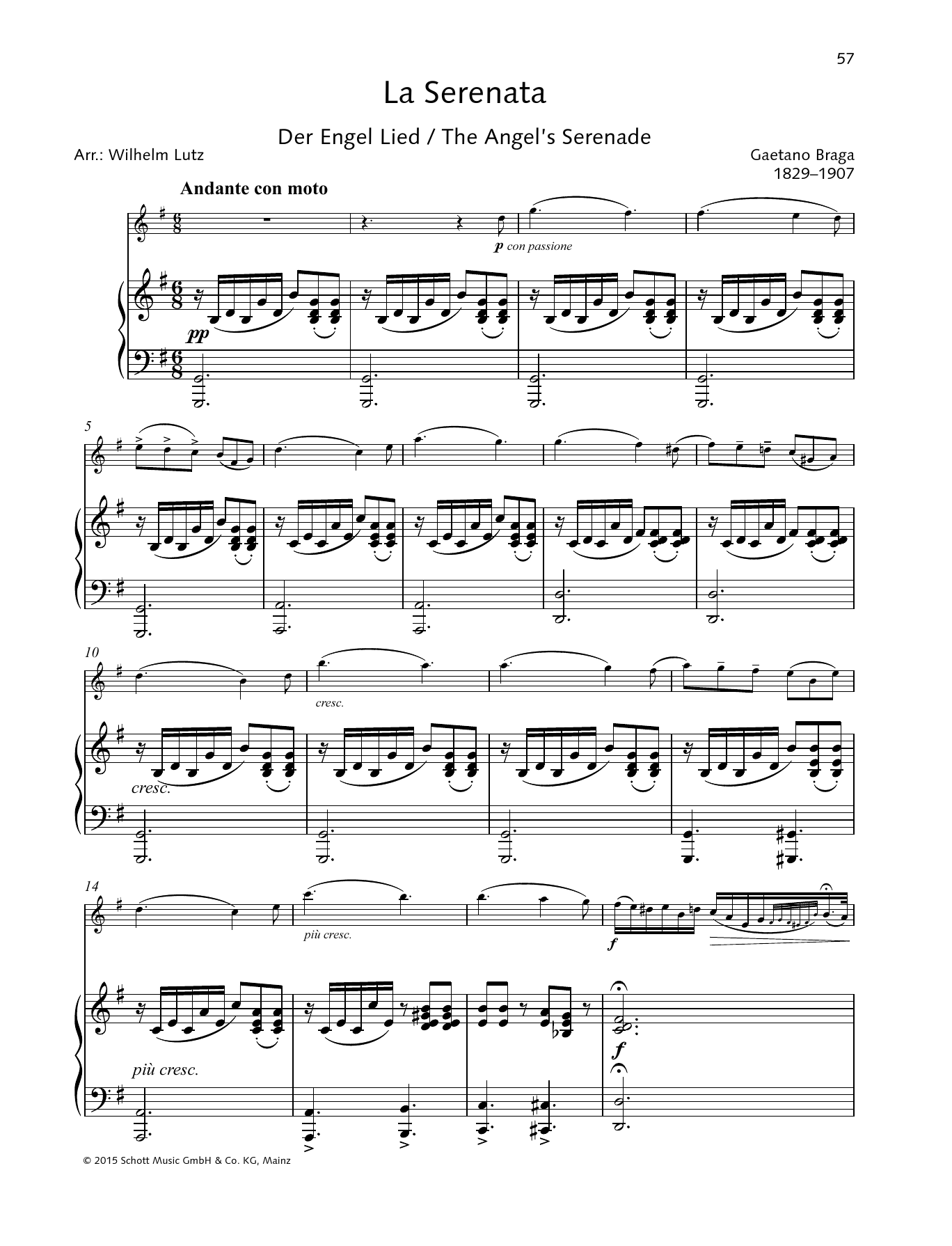 Download Gaetano Braga The Angel's Serenade Sheet Music