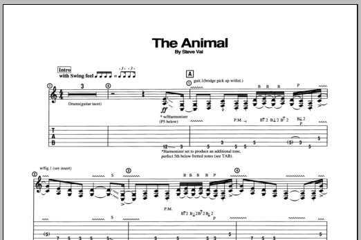 Download Steve Vai The Animal Sheet Music