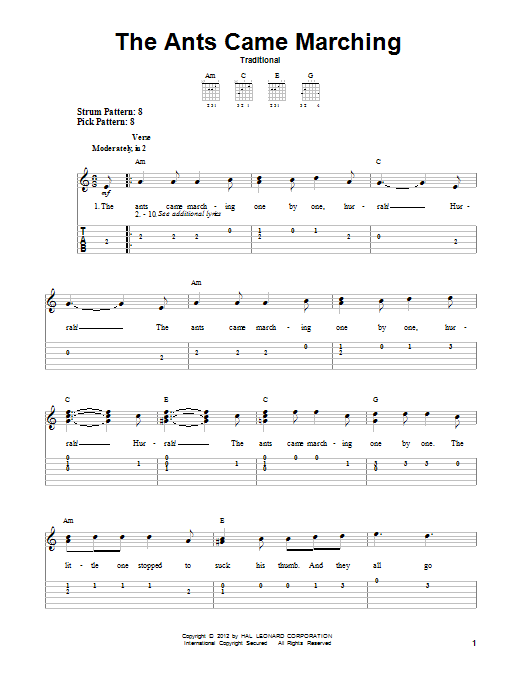 Download Traditional The Ants Came Marching Sheet Music