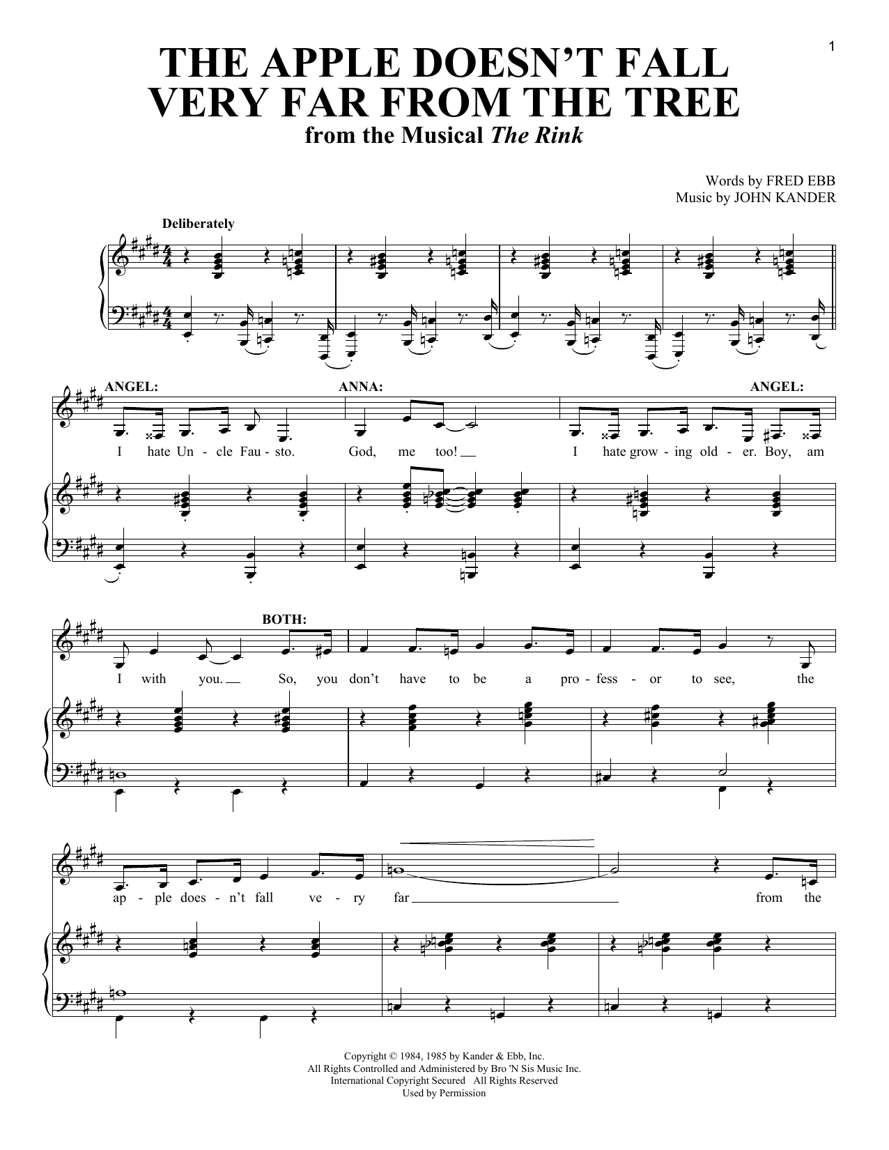 Download Fred Ebb The Apple Doesn't Fall Very Far From Th Sheet Music