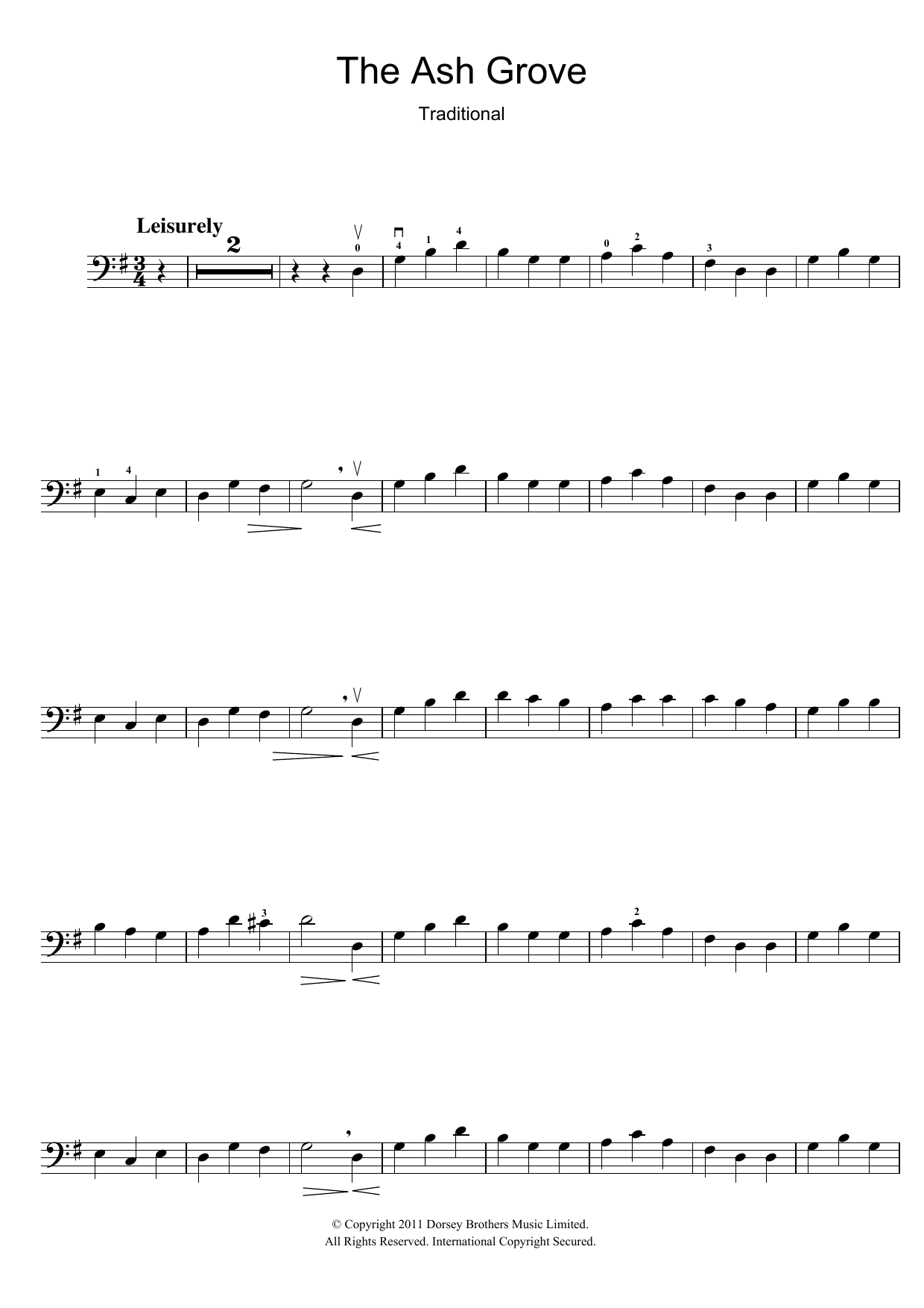 Download Traditional The Ash Grove Sheet Music