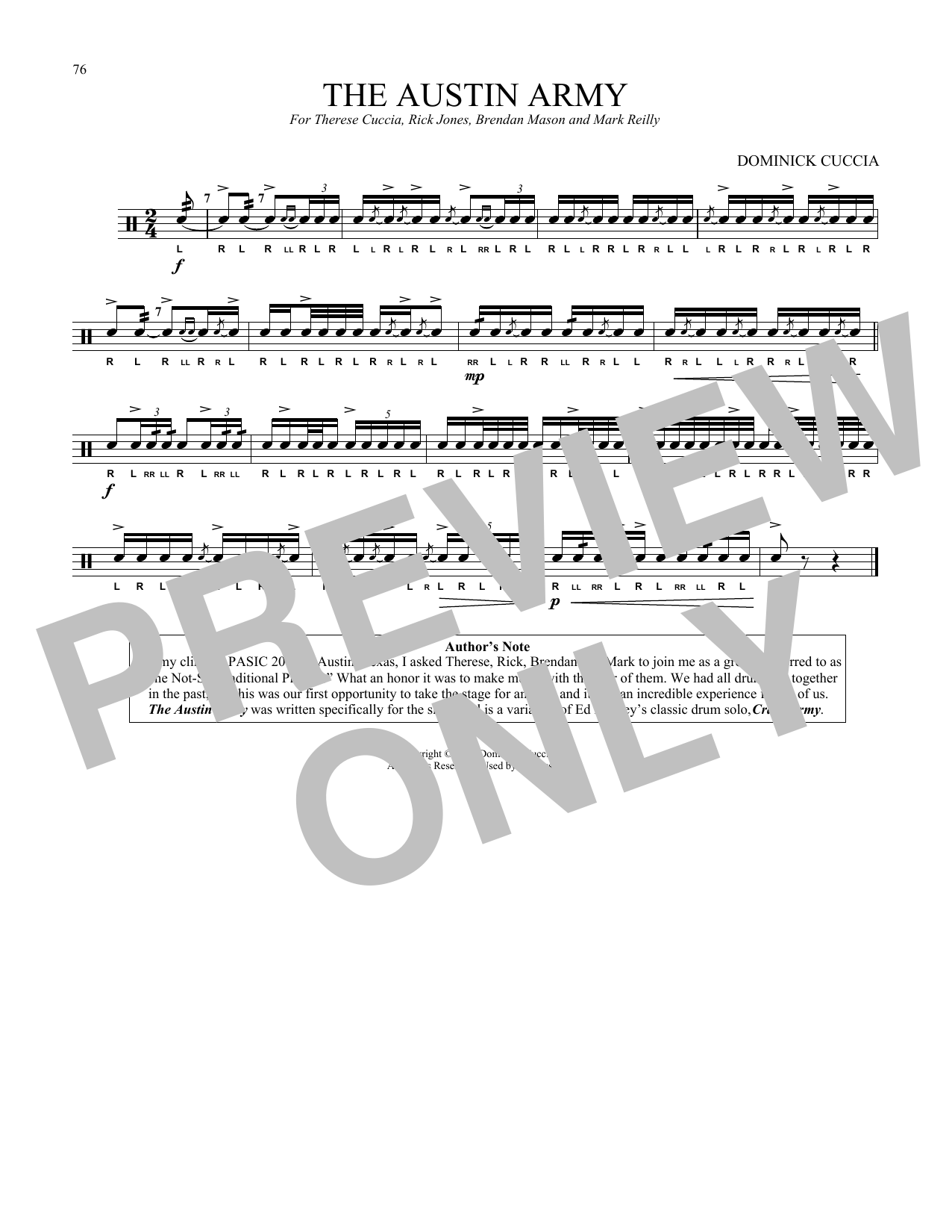 Download Dominick Cuccia The Austin Army Sheet Music