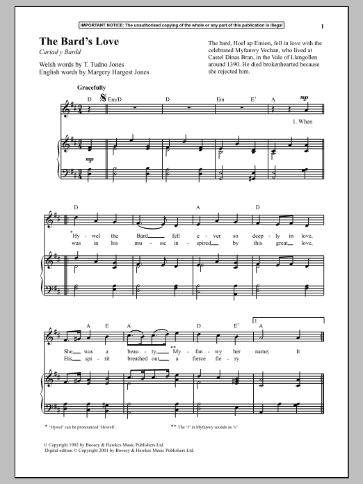 Download Anonymous The Bard's Love Sheet Music