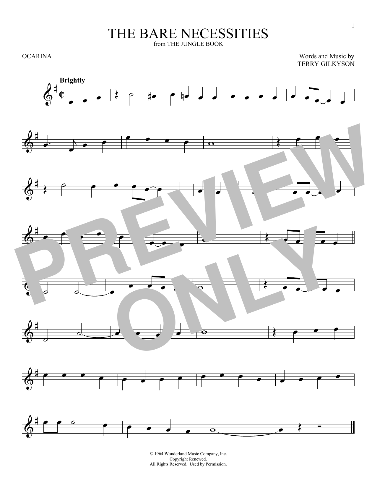 Download Terry Gilkyson The Bare Necessities (from The Jungle B Sheet Music