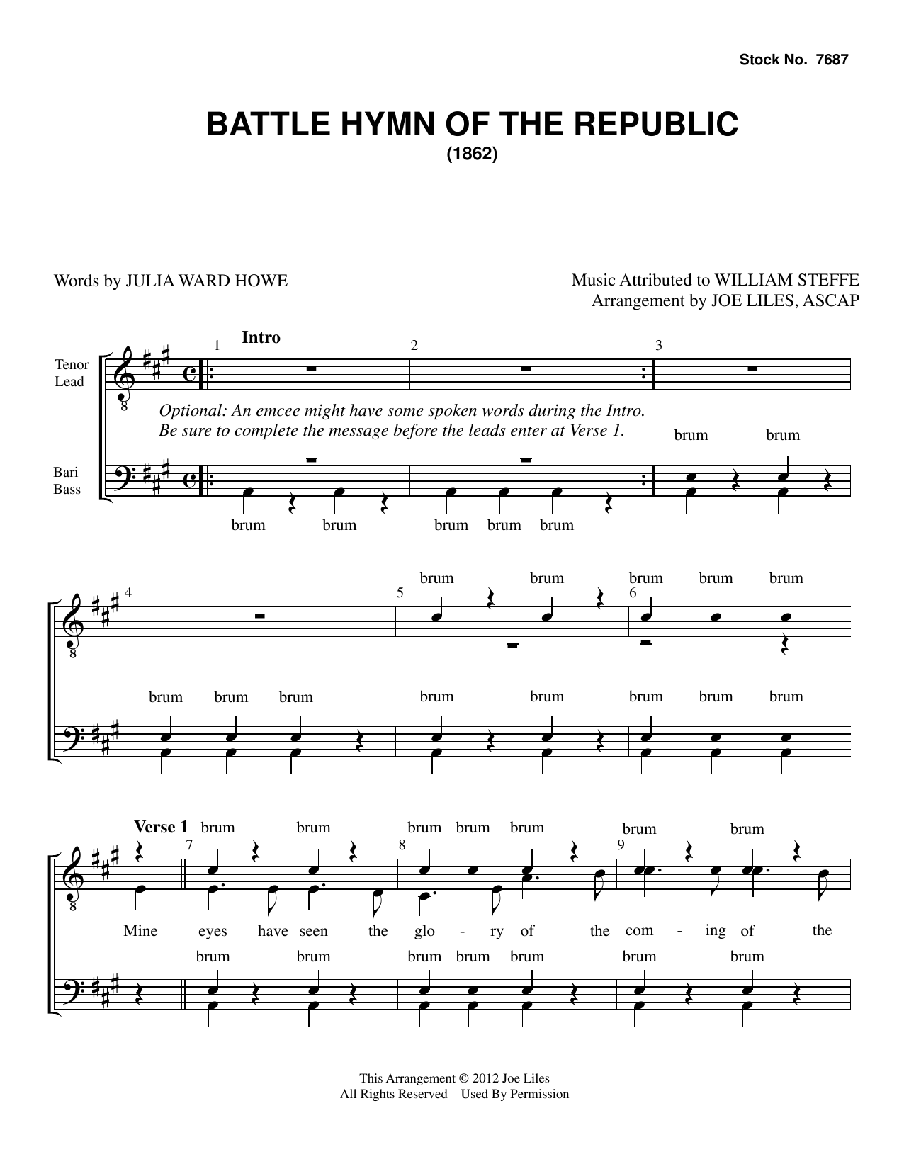 Download Julia Ward Howe The Battle Hymn of the Republic (arr. J Sheet Music