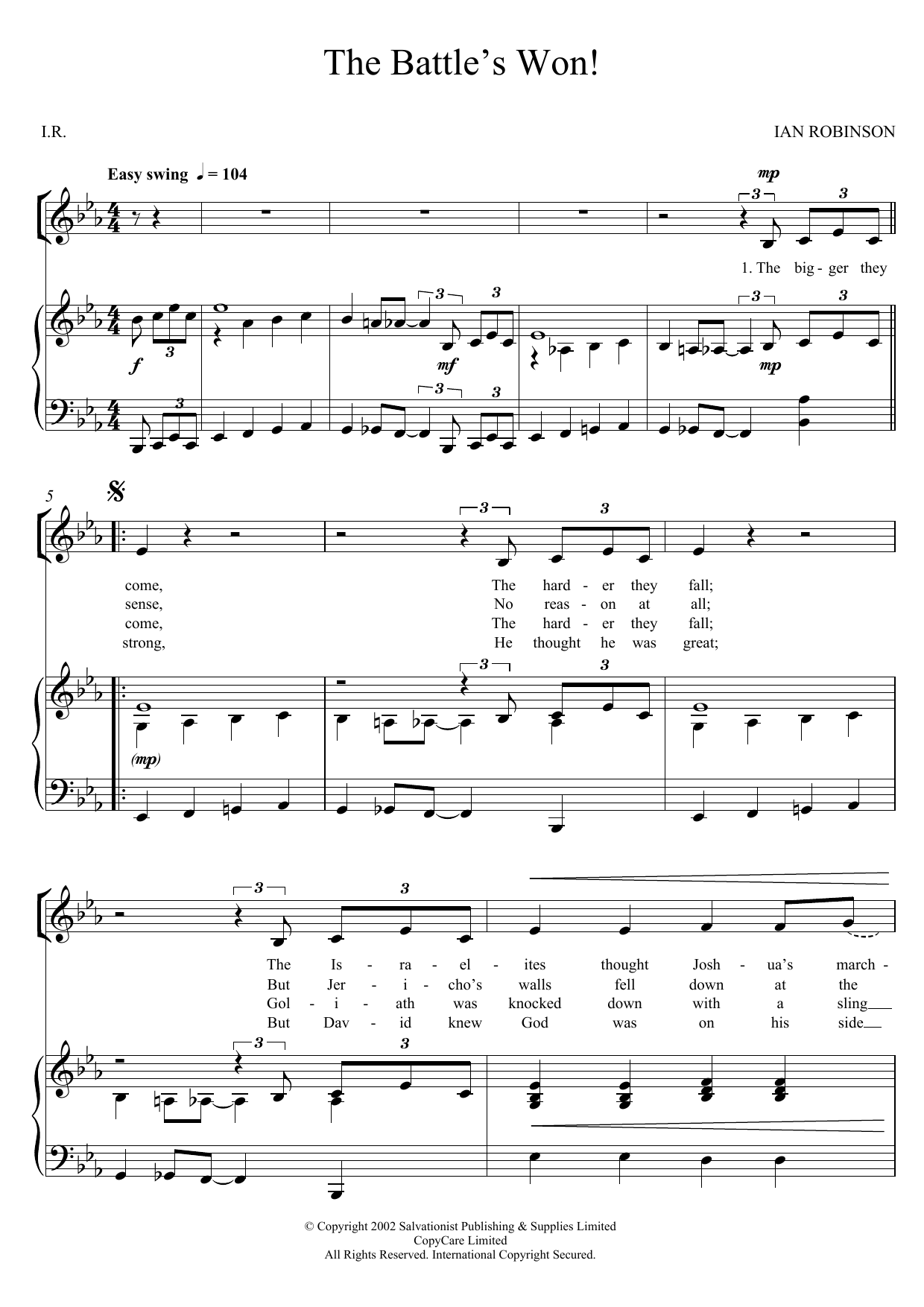 Download The Salvation Army The Battle's Won! Sheet Music