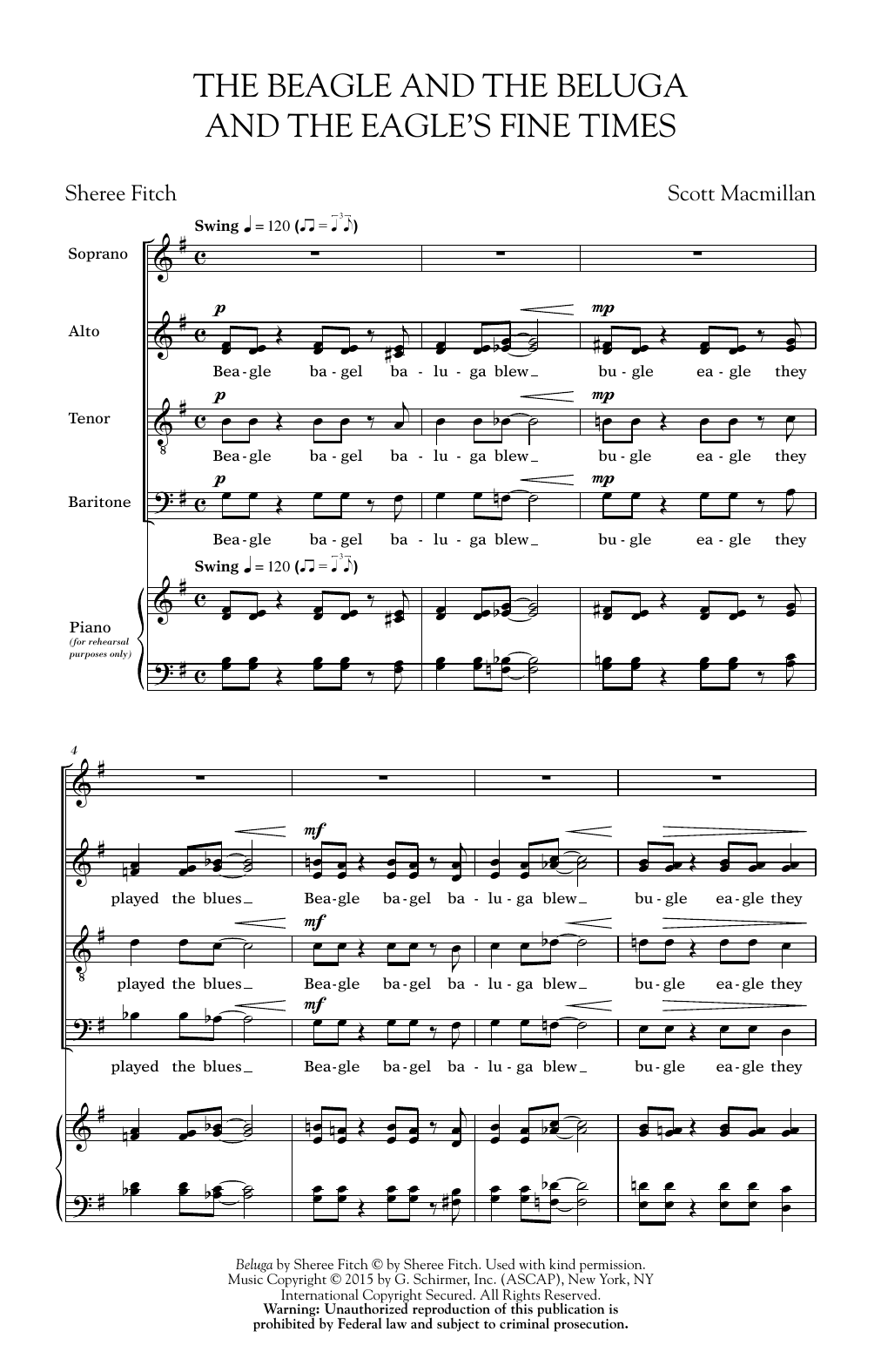 Download Scott Macmillan The Beagle And The Beluga And The Eagle Sheet Music