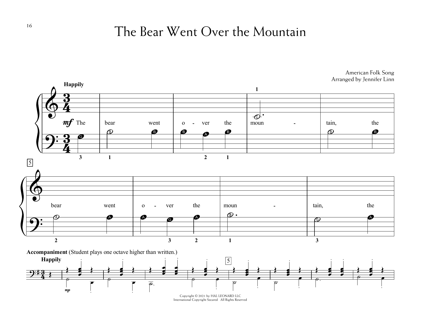 Download American Folk Song The Bear Went Over The Mountain (arr. J Sheet Music