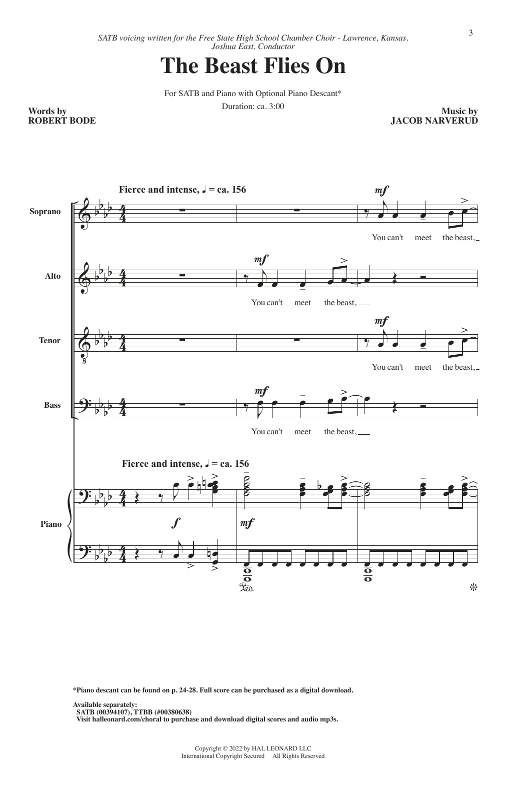 Download Robert Bode and Jacob Narverud The Beast Flies On Sheet Music