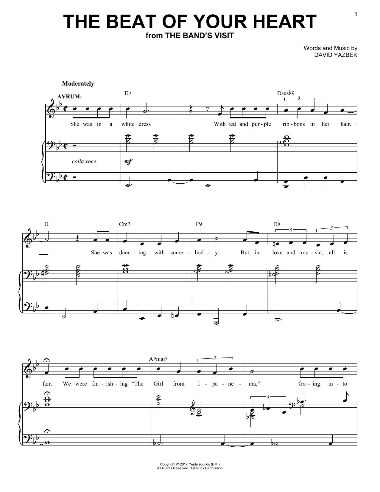 Download David Yazbek The Beat Of Your Heart (from The Band's Sheet Music