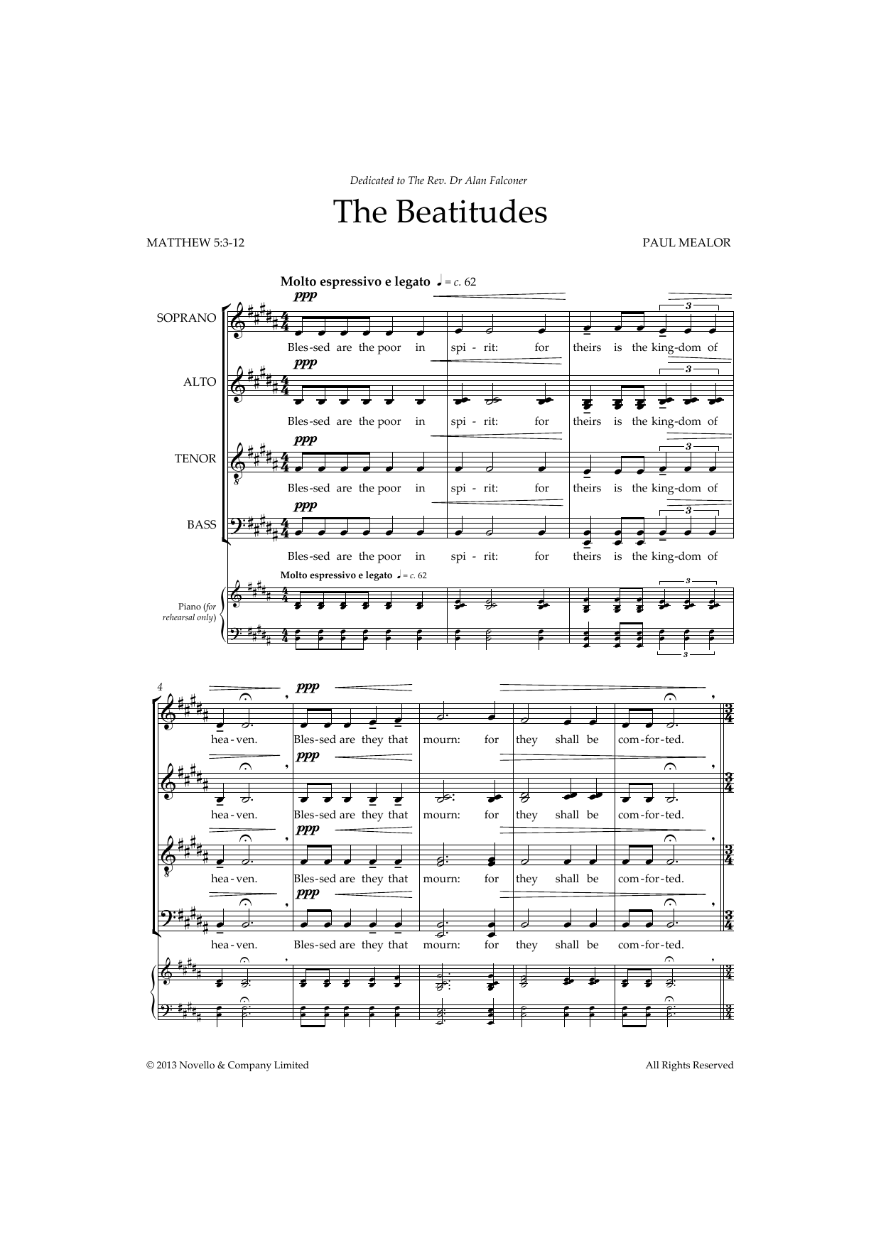 Download Paul Mealor The Beatitudes Sheet Music