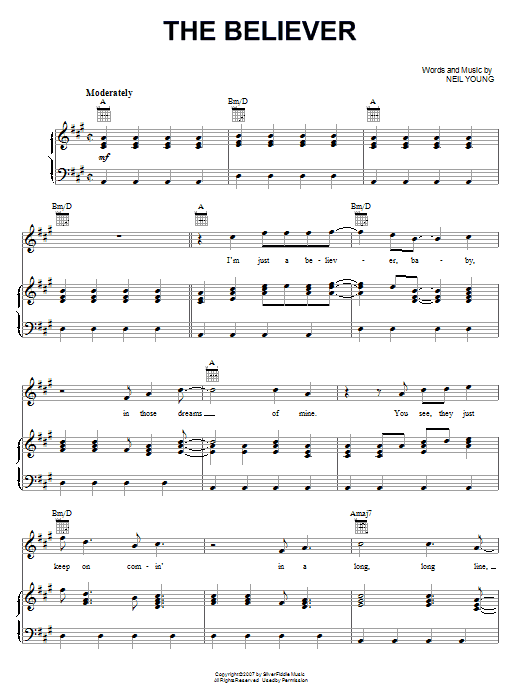 Download Neil Young The Believer Sheet Music