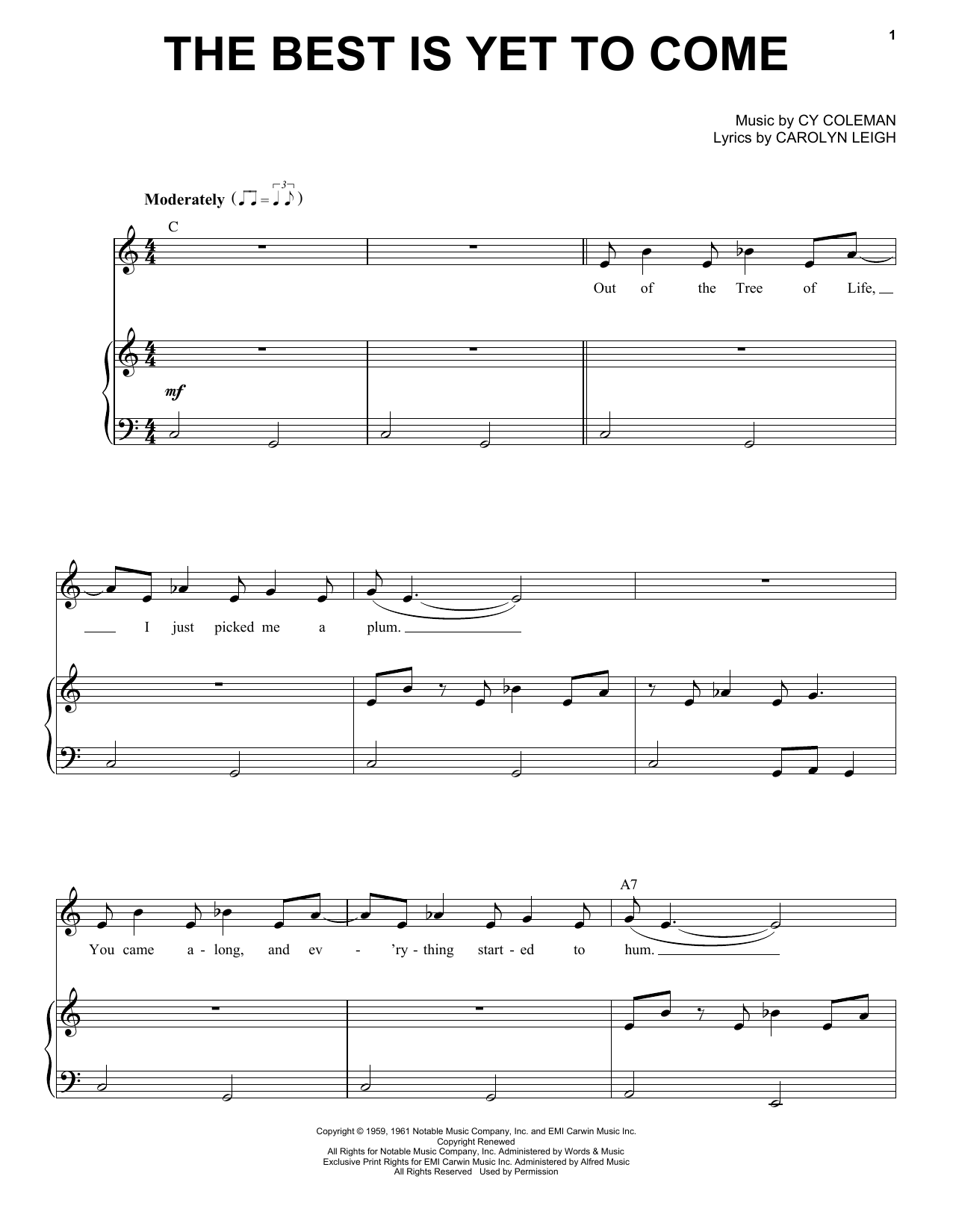 Download Tony Bennett The Best Is Yet To Come Sheet Music