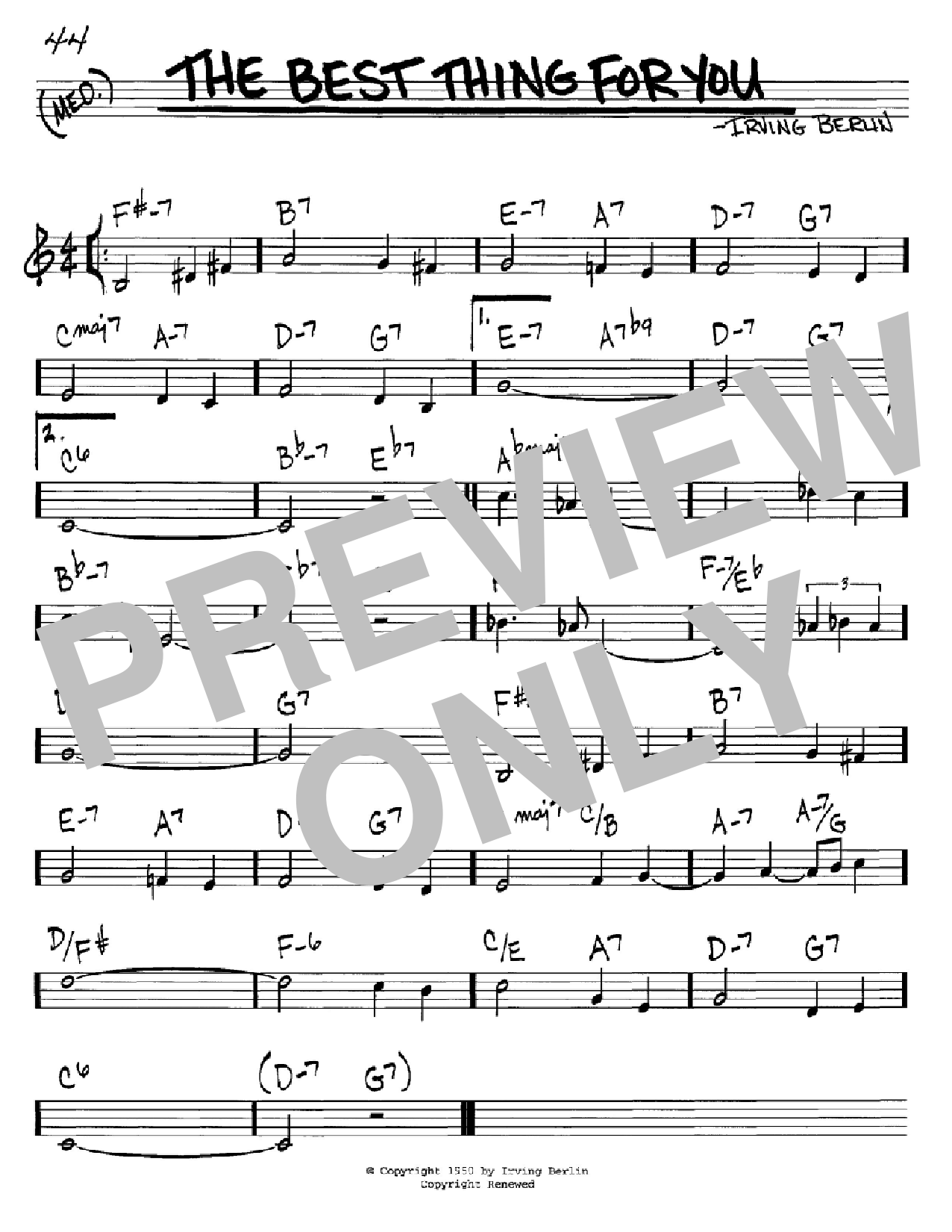 Download Irving Berlin The Best Thing For You Sheet Music
