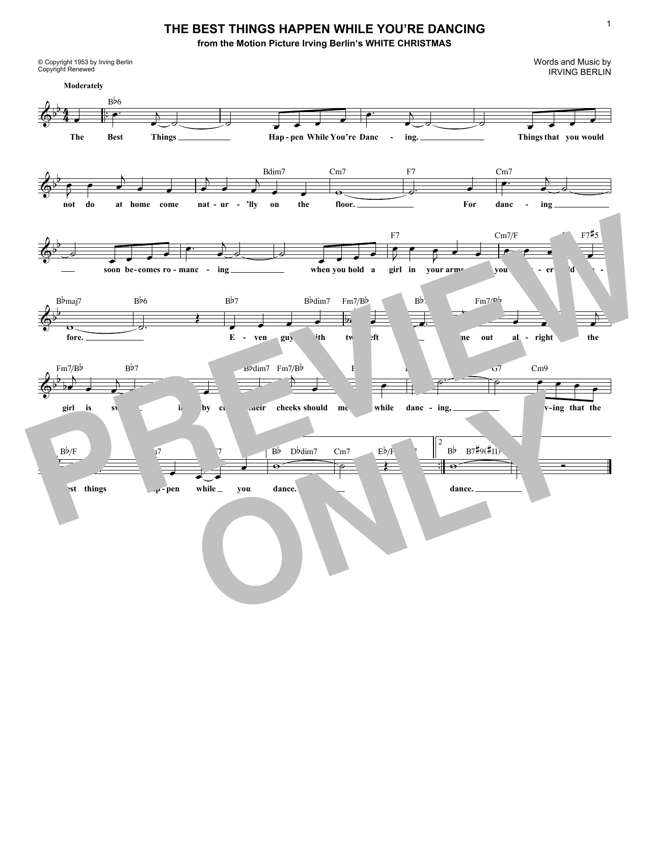 Download Irving Berlin The Best Things Happen While You're Dan Sheet Music