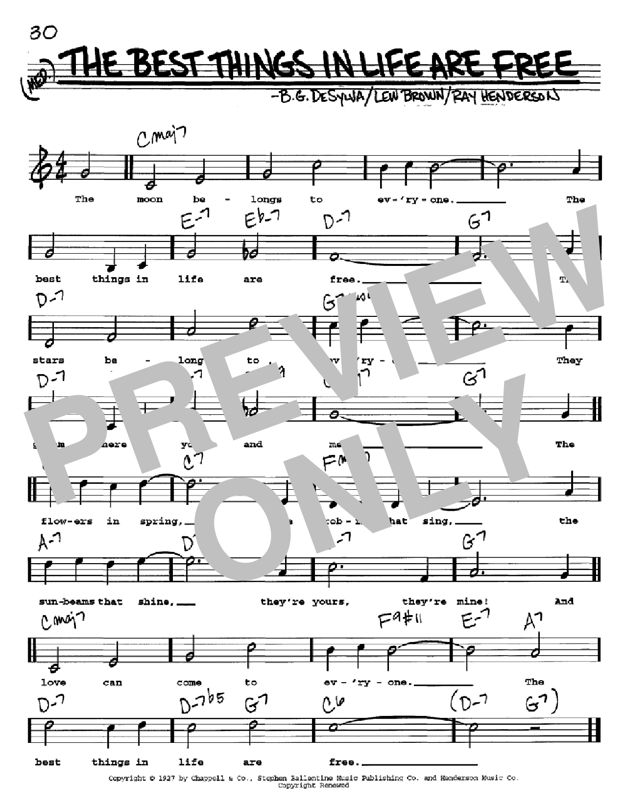 Download B.G. DeSylva The Best Things In Life Are Free Sheet Music
