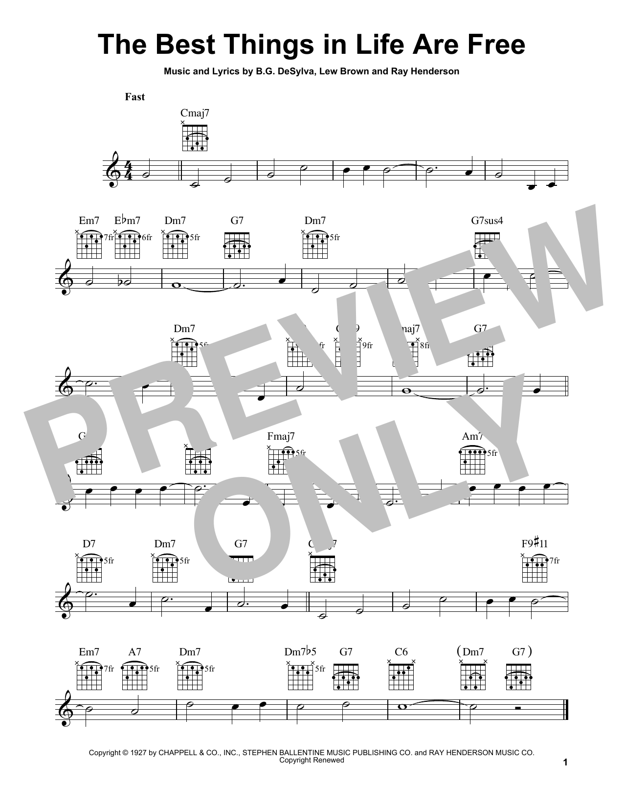 Download Ray Henderson The Best Things In Life Are Free Sheet Music