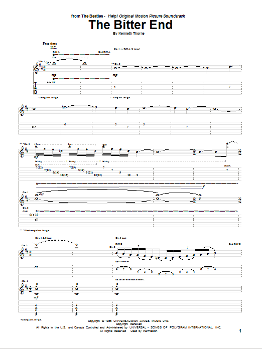 Download The Beatles The Bitter End Sheet Music