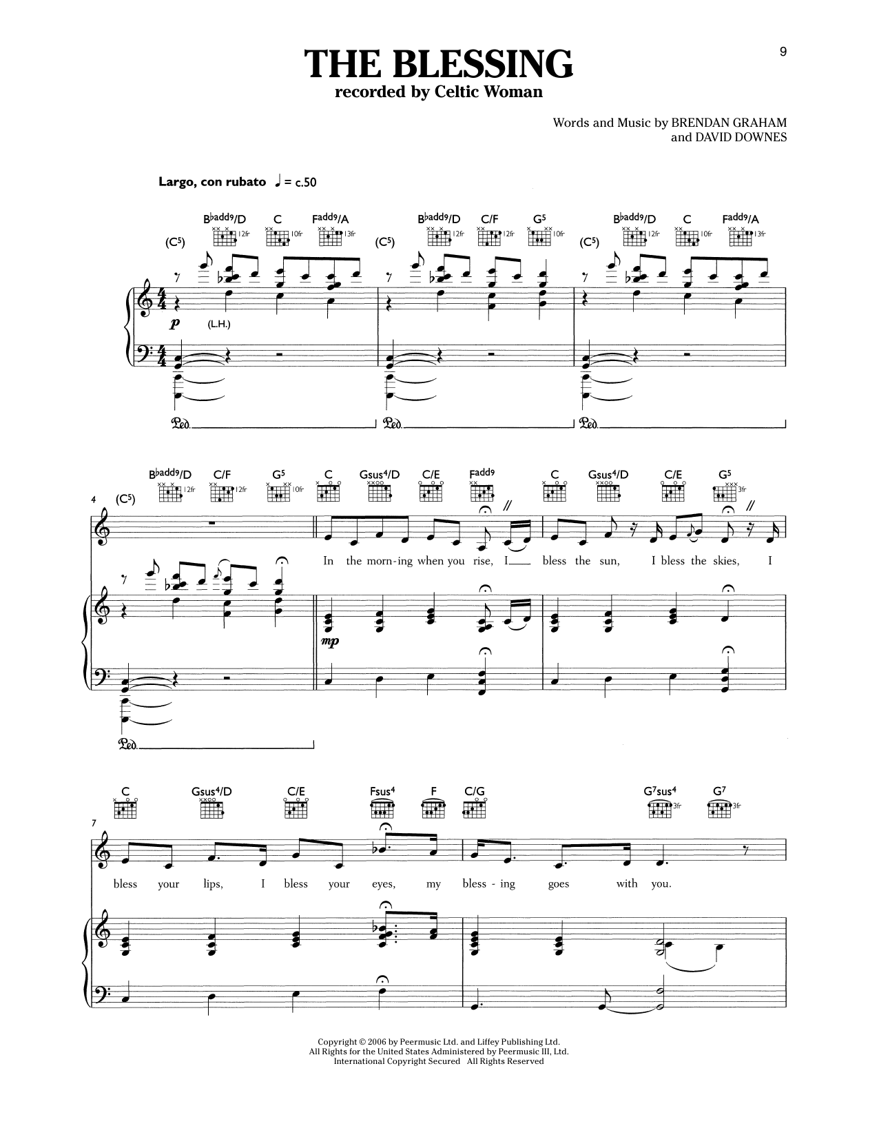 Download Celtic Woman The Blessing Sheet Music