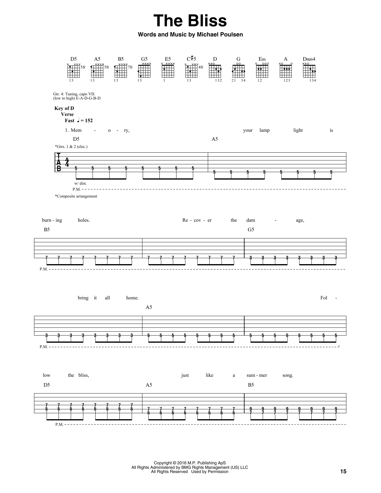 Download Volbeat The Bliss Sheet Music