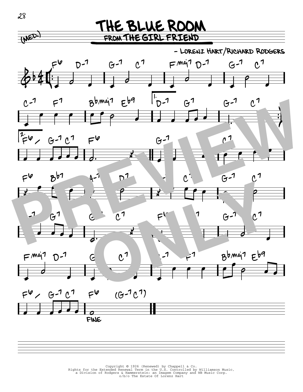 Download Rodgers & Hart The Blue Room Sheet Music