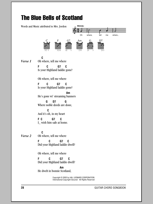 Download Traditional The Bluebells Of Scotland Sheet Music