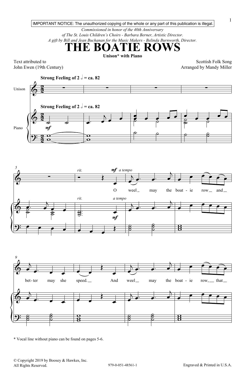 Download Scottish Folksong The Boatie Rows (arr. Mandy Miller) Sheet Music