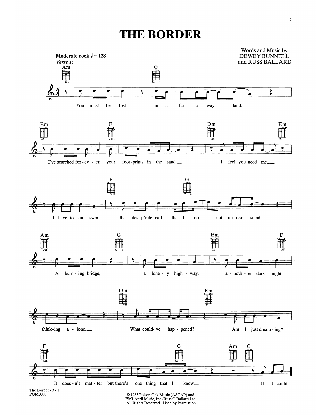 Download America The Border Sheet Music