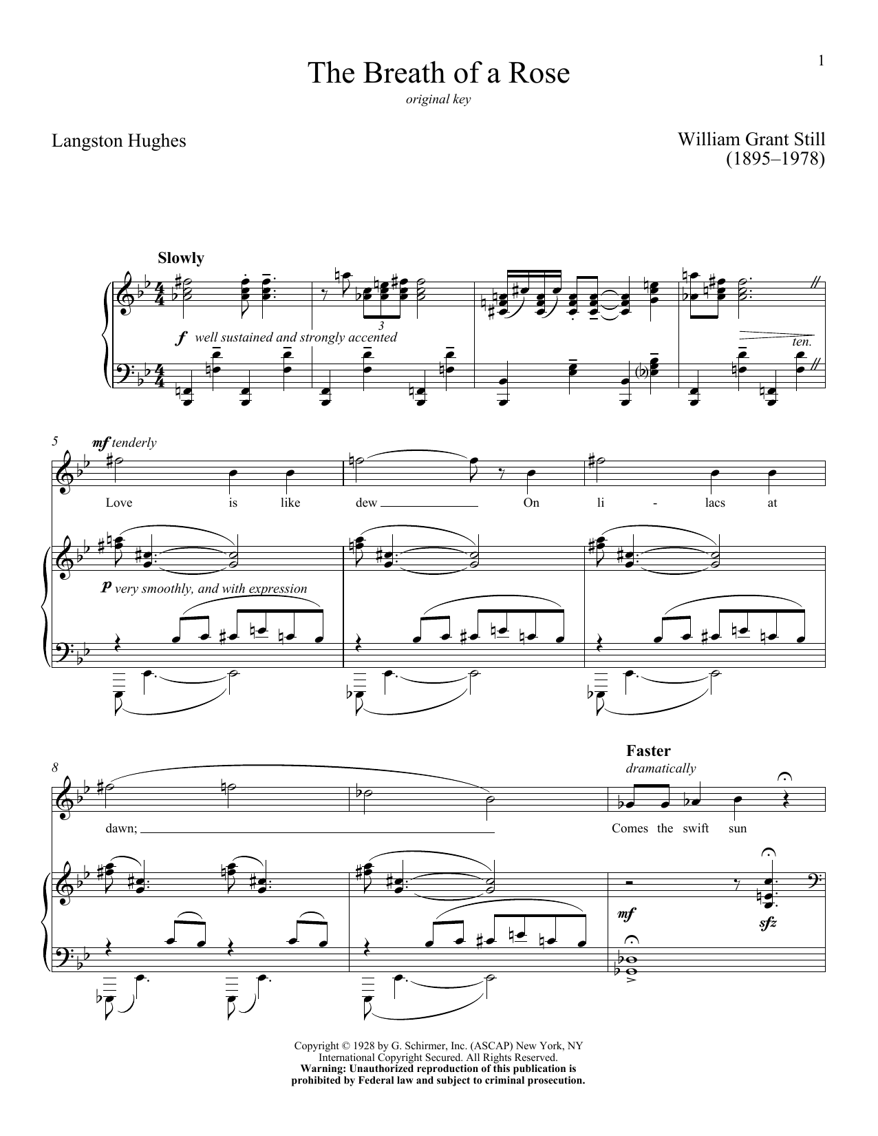 Download Langston Hughes The Breath Of A Rose Sheet Music