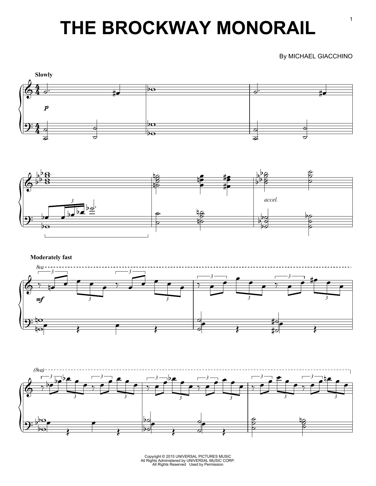 Download Michael Giacchino The Brockway Monorail Sheet Music