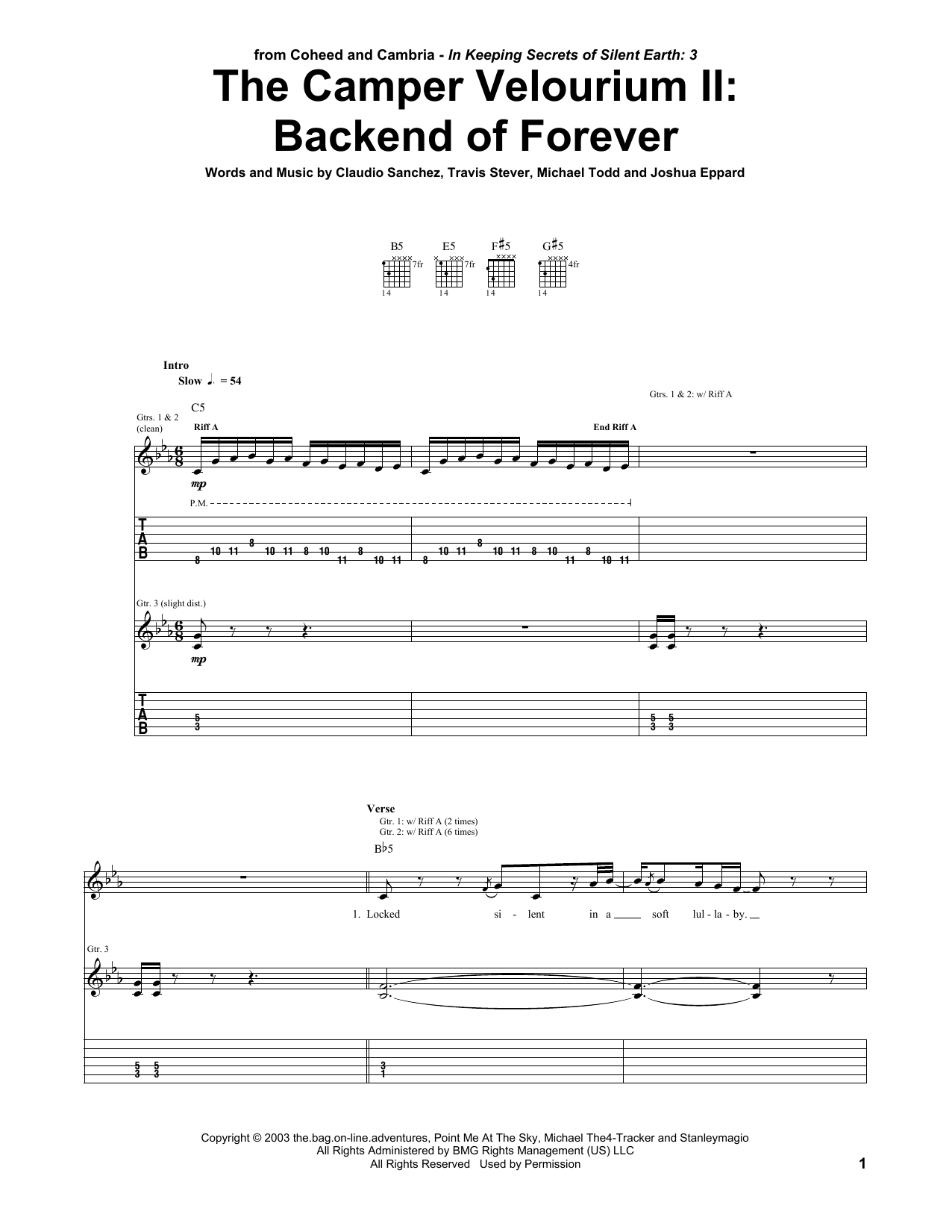 Download Coheed And Cambria The Camper Velourium II: Backend Of For Sheet Music