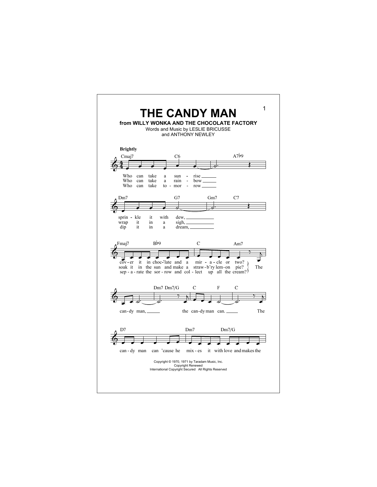 Download Sammy Davis Jr. The Candy Man Sheet Music