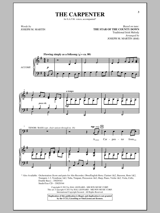 Download Joseph M. Martin The Carpenter Sheet Music