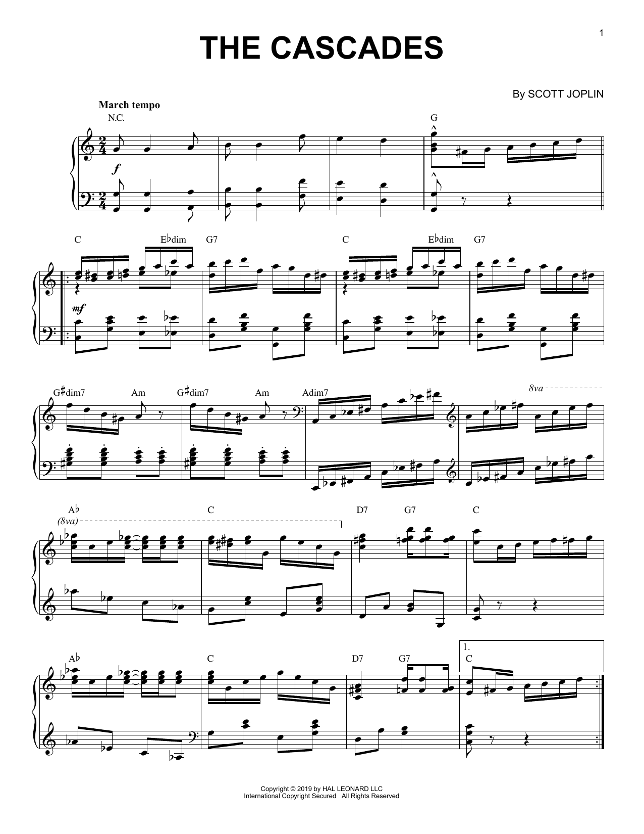 Download Scott Joplin The Cascades [Jazz version] Sheet Music